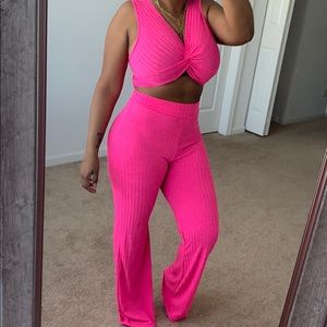 Hot pink two piece